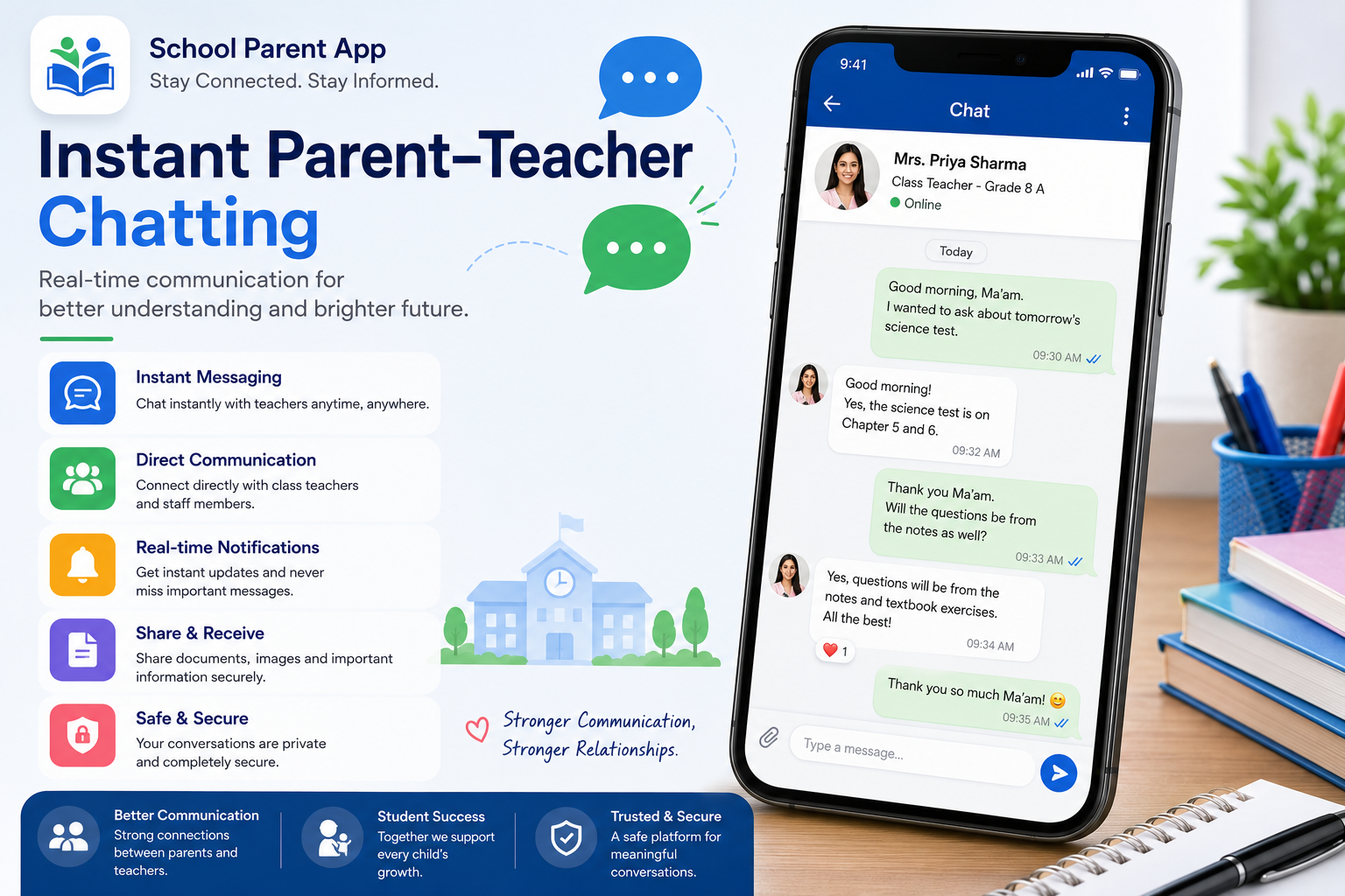 Instant parent-teacher chat screenshot